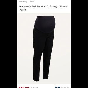 Maternity Full Panel O.G. Straight Black Jeans
